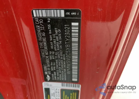 2011 Mini Cooper S z USA, uszkodzony, nr VIN WMWSV3C5XBTY23021